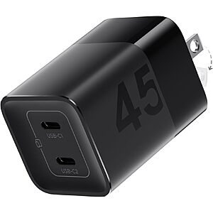 $8.99 – wegear 45W Dual-Port GaN USB-C Wall Charger w/ PPS & Foldable Prongs (2 Colors) –  + Free Shipping w/ Prime or on $35+