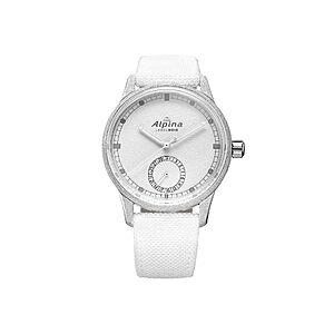 $3,489.72 – Alpina Men’s Alpiner Date Manufacture Limited Edition Watch: Hammered and Polished Stainless Steel Case and White Textile Strap