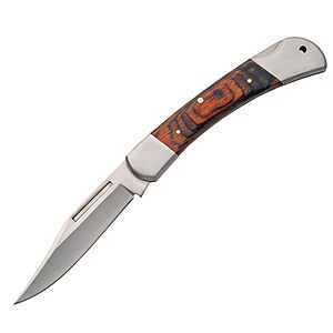 SZCO 4" Blade Lockback Folding Pocket Knife with Pakka Wood Handle