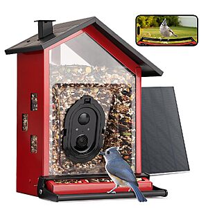 $24.99 – 3.2L TT Nature Solar-Powered Metal Smart Bird Feeder w/ Camera:  with Prime or on $35+