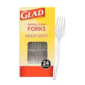 $1.51 – 24-Count Glad Crystal Clear Plastic Forks  w/ S&S + Free Shipping w/ Prime or on orders over $35