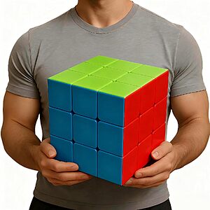 $17.99 – 7.08″ x 7.08″ Giant Stickerless 3×3 Magic Cube Puzzle –  + Free Shipping w/ Prime or on $35+