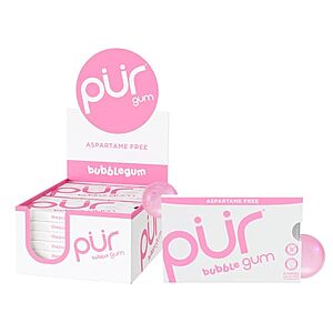 $7.43 – SnS  | 12-Pack 9-Count PUR Gum Bubblegum at Amazon