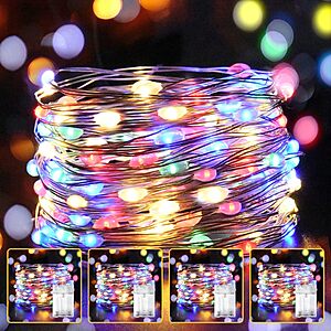 $7.68 – 4-Pack 20FT HOBAYS 60-LED Battery Operated Fairy String Lights (Multicolor)  + Free Shipping w/ Prime or on $35+