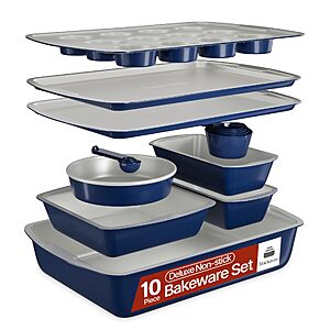 $27.09 – 10-Piece Bakken Stackable Nonstick Carbon Steel Baking Sheets and Pans Set — Lowest Prices Ever on Amazon