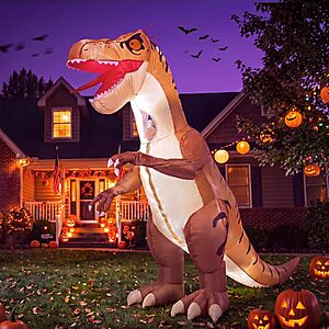 Minetom LED Inflatable T-Rex Dinosaur Halloween Costume in Brown