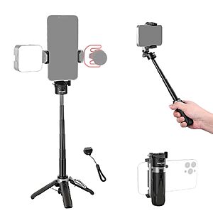 $7.96 – Neewer 3-in-1 Selfie Stick Tripod Stand w/ Detachable Bluetooth Remote (Black) –  + Free Shipping w/ Prime or on $35+