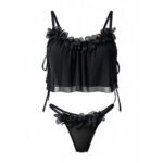 $4.99 – Avidlove Sexy Floral Applique Lingerie 2 Piece Sheer Mesh Cami Thong Set Now  with Code UIU0ZUOJ on Amazon