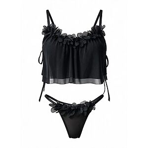 $4.99 – Avidlove Sexy Floral Applique Lingerie 2 Piece Sheer Mesh Cami Thong Set Now  with Code UIU0ZUOJ on Amazon