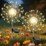 $8.99 – 2-Pack Slyuexu 120 LED Solar Firework Fairy Lights Garden Decor (Warm White) –  ($4.49 each) + Free Shipping w/ Prime or on $35+