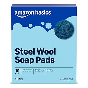 $1.70 – * | 10-Ct Amazon Basics Steel Wool Soap Pads at Amazon