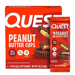 $6.08 – Quest Nutrition Peanut Butter Cups – Low Carb, High Protein, and Keto-Friendly – 4 Count for on Amazon