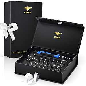 $8.49 – 60-Piece GLOPUS Precision Screwdriver Set w/ 57 Bits & Magnetic Gift Box  + Free Shipping w/ Prime or on $35+