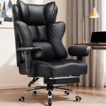 $129.99 – COMHOMA Big & Tall Gaming Chair w/ Footrest & Lumbar Support (Jet Black) –  + Free Shipping