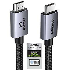 $8.99 – UGREEN 8K HDMI 2.1 Cable 48Gbps 6.6FT, Certified Ultra High Speed HDMI Cord on Amazon for