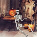 $29.99 – GIANTEX 5.4 Ft Halloween Skeleton, Life Size Realistic Human Bones, PP Material, Seven Adjustable Joints