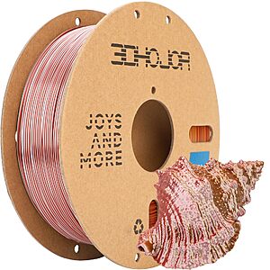 $11.99 – Prime: 3DHoJor Silk PLA Filament 1.75mm Triple Color 1KG Spool – Multiple Colors  + Free Shipping