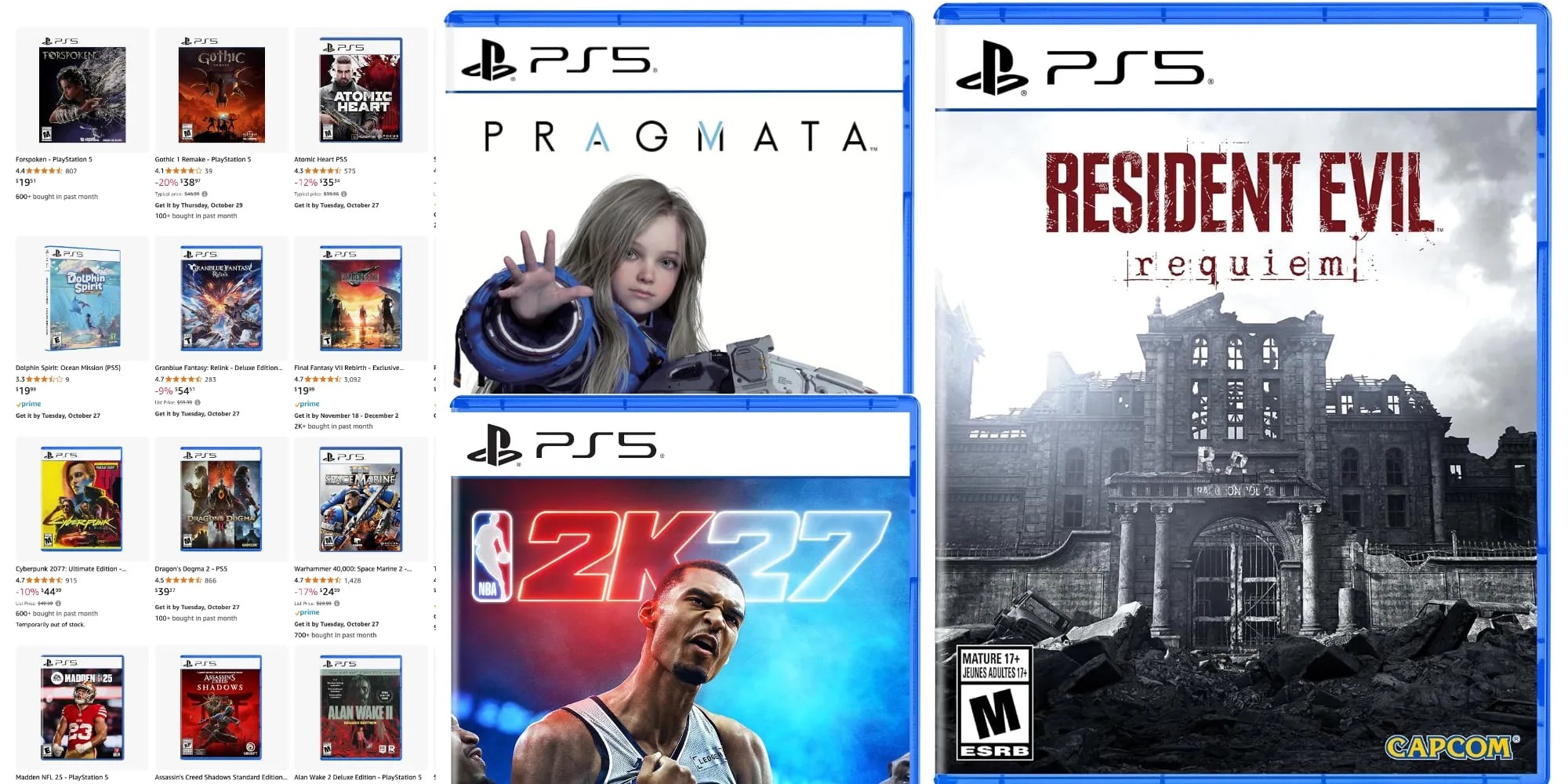PS5 physical games on sale at Amazon
