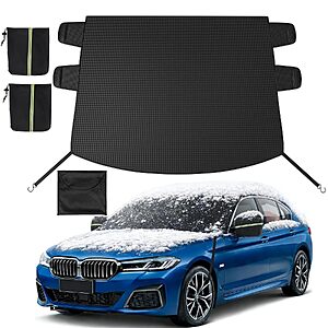$11.99 – Instraella Car Windshield Snow Cover w/ Side Mirror Covers & Anti-Theft Door Flaps (Black) — Lowest Price Ever on Amazon