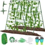 $9.74 – 45″ x 53″ LifeisLuck A-Frame Cucumber Garden Trellis w/ Climbing Net, Clips & Ties  + Free Shipping w/ Prime or on $35+