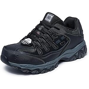 $48.99 – * | Skechers Men’s Cankton Steel Toe Lace Up (Black/Charcoal) at Amazon