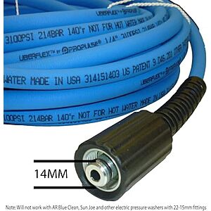 $35.00 – $35* | 50′ UBERFLEX 1/4″ 3100 PSI Pressure Washer Hose at Amazon