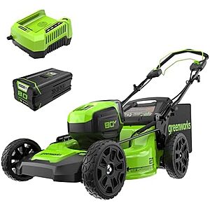 $349.99 – * | Greenworks 21″ Pro 80V Self-Propelled Lawn Mower w/ 4.0Ah Battery & Charger at Amazon