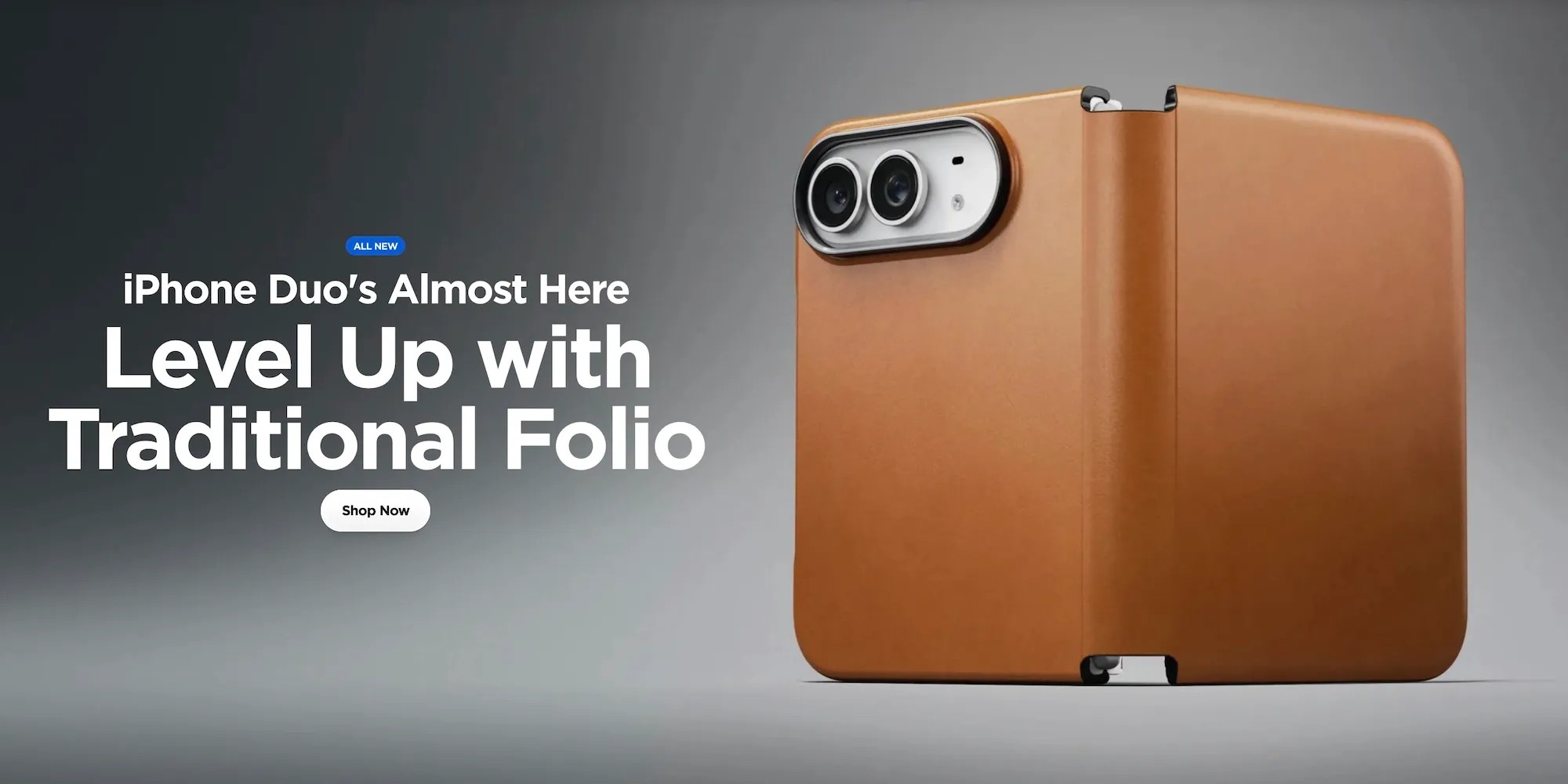 Nomad's Traditional Leather Folio case for iPhone Duo