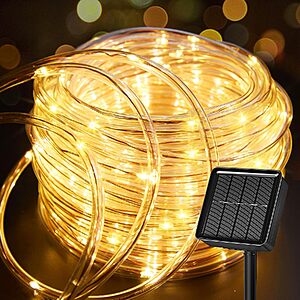 $4.49 – Brightown 100-LED Solar Rope Lights (Warm White) at Record Low Price with Free Shipping