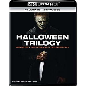 $29.99 – Halloween Trilogy (Halloween / Halloween Kills / Halloween Ends) – 4K Ultra HD + Digital 4K UHD  or Blu Ray + Digital $15.99 Amazon.com