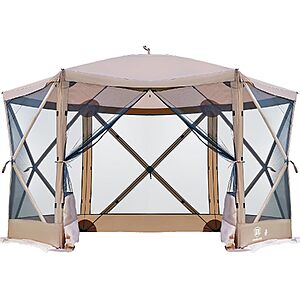 $129.99 – 11.5′ x 11.5′ Ever Advanced Pop-Up Screen House Gazebo Tent (Khaki or Black) – Lowest Price Ever at Amazon
