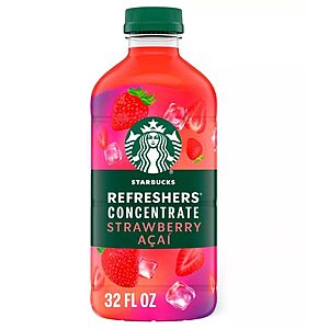 $6.99 – | 32-Oz Starbucks Refreshers Concentrate (Strawberry Acai) at Amazon