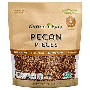 $6.13 – * | 16-oz Nature’s Eats Pecan Pieces at Amazon