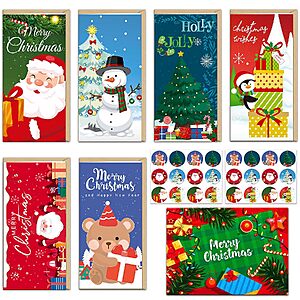 $4.49 – 24-Pack HSHFAMIIY Christmas Money Holder Cards with Envelopes & Sealing Stickers  + Free Shipping w/ Prime or on $35+