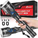 $17.99 – 2-Pack Tughlax Rechargeable LED Flashlights w/ LCD Battery Display & Zoomable Beam –  ($8.99 each) + Free Shipping w/ Prime or on $35+