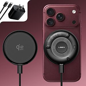 $23.99 – LISEN 25W Qi2.2 MagSafe Wireless Charging Pad for iPhone w/ Cooling Fan & 36W Adapter  + Free Shipping w/ Prime or on $35+