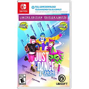 $15.00 – Just Dance 2026 Edition Limited Edition (Nintendo Switch) $15 + Free Shipping w/ Prime or on orders over $35