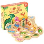 $5.99 – Protado 24-Piece Wooden Dinosaur Memory Matching Card Game for Kids –  + Free Shipping w/ Prime or on $35+