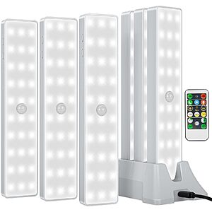$23.99 – 6-Pack Racokky Motion Sensor Under Cabinet Lights w/ Remote & Charging Station  + Free Shipping w/ Prime or on $35+