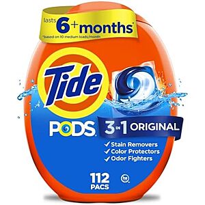 $63.19 – SnS, AC * | 4 × 112-Count Tide PODS Laundry Detergent Pacs (Original) at Amazon