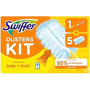 $11.11 – SnS, AC  | 3 x Swiffer Dusters Starter Kit, Kit Includes 1 Handle and 5 Dusters ($3.70 each) at Amazon