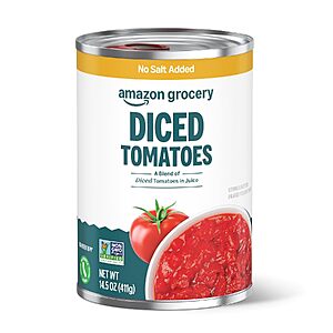 $0.64 – Amazon Grocery No Salt Added Diced Tomatoes at with Subscribe & Save + Free Shipping