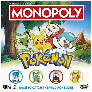 $15.00 – $15 Walmart or Amazon: Monopoly Pokémon Edition Board Game, Games for Pokémon Fans, Kids Ages 8+