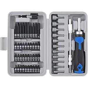 $12.45 – * | Apollo Tools 54-Piece Screwdriver & Nut Driver Bit Set, Blue/Gray DT 9025 at Amazon