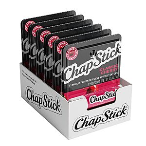 $9.33 – 12-Pack ChapStick Classic Cherry Lip Balm  w/ S&S + Free Shipping w/ Prime or on $35+