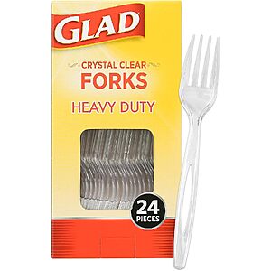 $1.51 – 24-Count Glad Crystal Clear Plastic Forks at Record Low Price with Subscribe & Save on Amazon