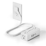 $9.99 – 3′ 1080J Superdanny Surge Protector Power Strip w/ 4 AC Outlets, 2 USB-C & 2 USB-A Ports (White) –  + Free Shipping w/ Prime or on $35+