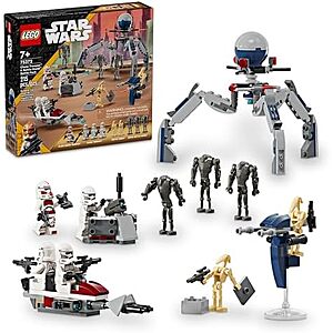 $20.99 – * | 215-Piece LEGO Star Wars Clone Trooper & Battle Droid Battle Pack Building Set at Amazon
