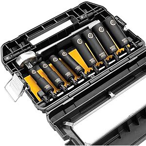 $38.60 – * | 10-Pc. DeWALT 1/2″ Drive Impact Socket Set w/ 1/4″ to 1/2″ Adapters at Amazon