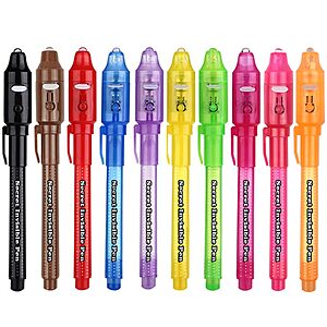 10-Pack SCStyle Invisible Ink Pens with UV Light